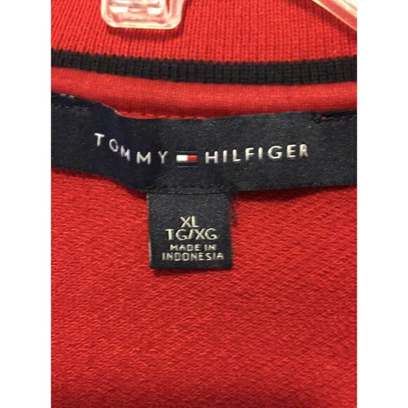 Tommy Hilfiger Red 1/4 Zip Pullover Long Sleeve Sweatshirt Mens Size:XL - Picture 6 of 7